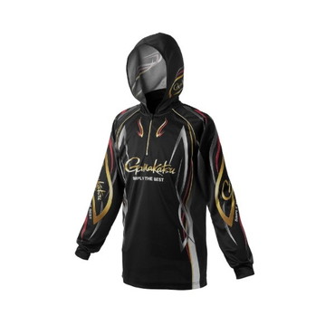 がまかつ ウェア GM3736 2WAYプリントジップシャツフーディ ブラック/レッド M