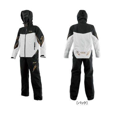 がまかつ レインウェア GM3785 アルテマシールドプロレインスーツ ブラック×ホワイト LL
