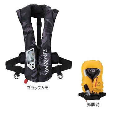 ダイワ  DF-2021 ウォッシャブルライフジャケット(肩掛ケタイプ自動･手動膨脹式) ブラックカモ フリー