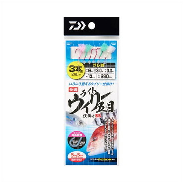 ダイワ 仕掛け 快適ライトウイリー五目 グレ針6 ハリス3.0 全長2.8m