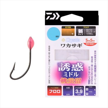 ダイワ 仕掛け クリスティアワカサギ SS誘惑ミドル 桃蛍留 マルチ4本-1.0号