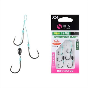 ダイワ タイラバ 鯛ラバ 紅牙替えフックβ SS 早掛け 3本段差 M