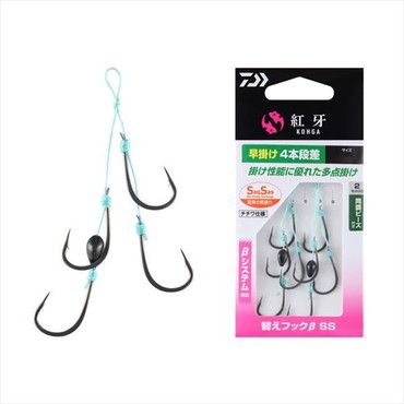 ダイワ タイラバ 鯛ラバ 紅牙替えフックβ SS 早掛け 4本段差 S