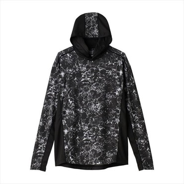 ダイワ ウェア DE-3625 ボートゲームフーディーシャツ マーブルブラック 2XL