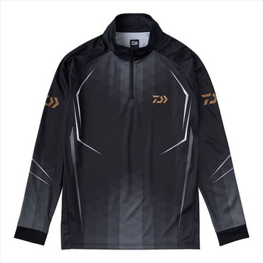 ダイワ ウェア DE-7525 ロングスリーブハーフジップシャツ ブラック 2XL