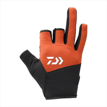 ダイワ 防寒手袋 DG-8922W 防風グローブ 3本カット ホットオレンジ M
