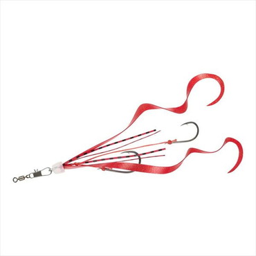 ダイワ テンヤ 紅牙遊動テンヤSS替え針エビラバ ツインカーリー レッド