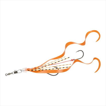 ダイワ テンヤ 紅牙遊動テンヤSS替え針エビラバ ツインカーリー オレンジ