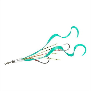 ダイワ テンヤ 紅牙遊動テンヤSS替え針エビラバ ツインカーリー グリーン