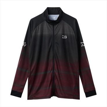 ダイワ ウェア DE-7326 ロングスリーブ ドライシャツ フルジップ レッド XL