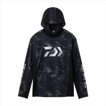 ダイワ ウェア DE-3726 ボートゲームフーディーシャツ ブラックヘイズカモ XL