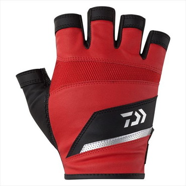 ダイワ 手袋 DG-2326 ロックショアメッシュグローブ 5本カット レッド M
