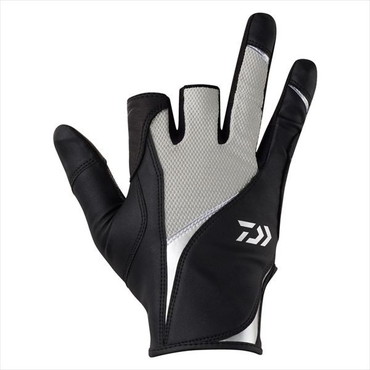ダイワ 手袋 DG-7226 フィンガータッチジギンググローブ 3本カット グレー L