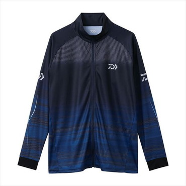 ダイワ ウェア DE-7326 ロングスリーブ ドライシャツ フルジップ ブルー 2XL
