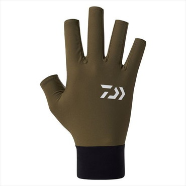 ダイワ 手袋 DG-6826 ICEDRY UVケアグローブ 5本カット カーキ XL