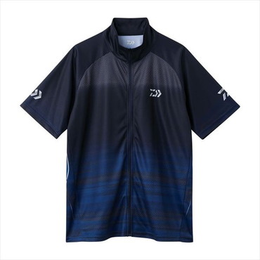 ダイワ ウェア DE-7426 ハーフスリーブ ドライシャツ フルジップ ブルー M