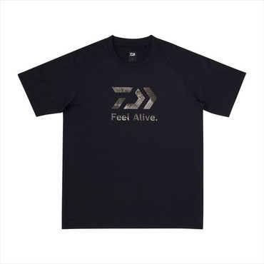 ダイワ ウェア DE-3925 Feel Alive ドライTシャツ ブラック×ヘイズカモ M
