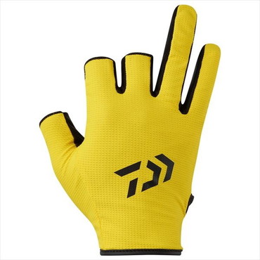 ダイワ 手袋 DG-6425 吸水速乾グローブ 3本カット イエロー S