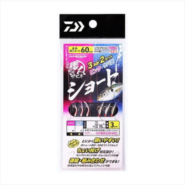 ダイワ サビキ仕掛け 職人堤防サビキ ショート ソフトアミエビ ピンク サバ皮ケイムラ 3ー1.0