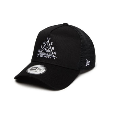 ニューエラジャパン 帽子 9FORTY A-Frame トラッカー Triangle Logo ブラック 56.8-60.6cm