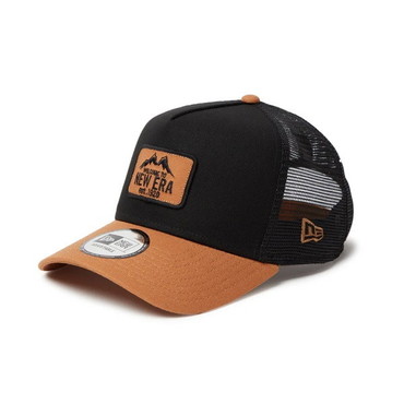 ニューエラジャパン 帽子 9FORTY A-Frame トラッカー Duck Canvas ブラック ライトブロンズバイザー ブラック 56.8-60.6cm