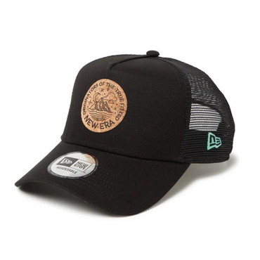 ニューエラジャパン 帽子 9FORTY A-Frame トラッカー Circle Logo コルクパッチ ブラック 56.8-60.6cm