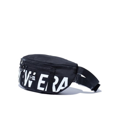 ニューエラジャパン タックルバッグ ウエストバッグ 2L プリントロゴ ブラック × ホワイト