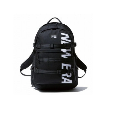 ニューエラジャパン タックルバッグ キャリアパック 35L プリントロゴ ブラック×ホワイト