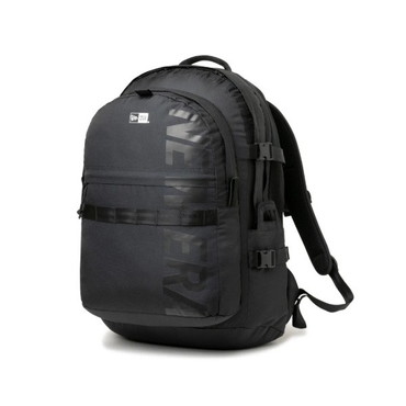 ニューエラジャパン タックルバッグ キャリアパック 35L ライトウェイト プリントロゴ ブラック×ブラック