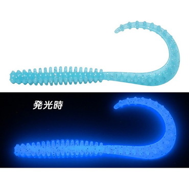 クレイジーオーシャン ワーム 海毛虫カーリー 2.8インチ #18 クリームソーダBLグロー