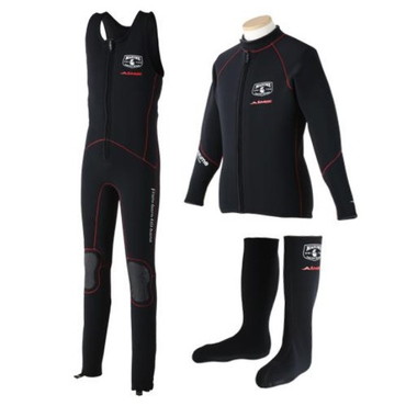 オレンジブルー　ＭＺＷＳ－３２０　ＭＺ×ＡＩＭＳ　ウェットスーツ　３点セット　ブラック　Ｌ