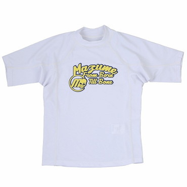 mazume インナー mazume ラッシュガード KIDS short sleeve 130 ホワイト MZAP-586