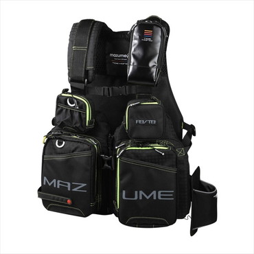 【訳あり】オレンジブルー ライフジャケット MZLJ-705mazume タイドマニアライフジャケット ブラック×ライム