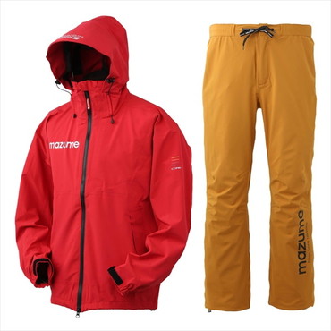 【訳あり】オレンジブルー レインウェア MZRS-756mazume コアレインスーツ レッド S