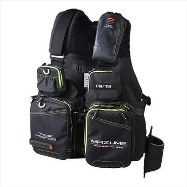 mazume ライフジャケット MZLJ-831 mazume タイドマニアライフジャケット ブラック×ライム フリー