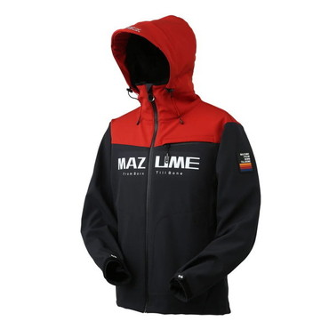 オレンジブルー 防寒服アウター MZFW-876 mazume ウインドカットジャケット ダブルトーン インクブラック×スカーレット L
