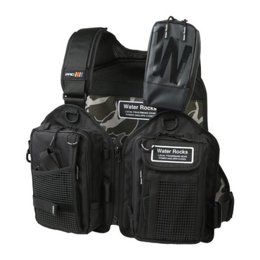 オレンジブルー フィッシングベスト WRGV-6115 WR ゲームフィッシングベスト ブラック フリー