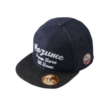 オレンジブルー 帽子 MZCP-947 mazume FLAT CAP デニム インディゴ×ブラック フリー