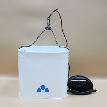 SOLTOOL バケツ 反転バケツ 角21cm ロープ付 ホワイトカーボン CK-7169 釣り 小物 釣り 高性能