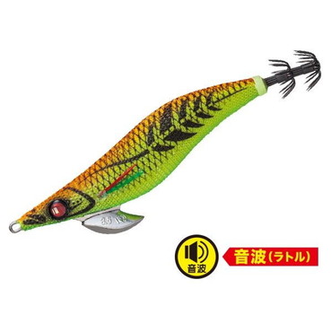 メジャークラフト エギ 餌木蔵ベイトフェザー音波　 EBFO-2.5号 #003夜光オレンジチャート(テープ無)