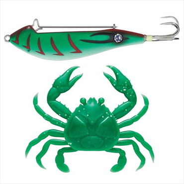 メジャークラフト 仕掛け ぷりぷりタコクラブ TACO-CRAB #010 ミドリエビ(夜光)《ケイムラグリーン》