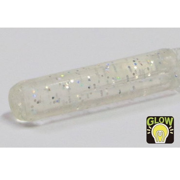 クリアブルー ワーム ジャラシ 1.9インチ グローホロ