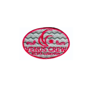 ビーナスクルー VenusCrew ワッペン Bウェーブ 6×4cm ピンク