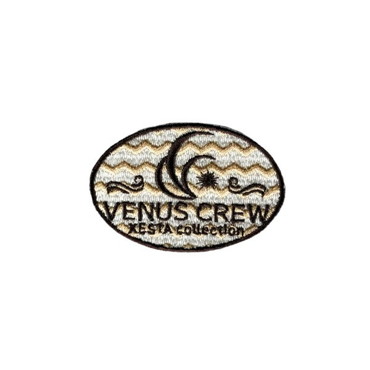 ビーナスクルー VenusCrew ワッペン Bウェーブ 6×4cm ブラウン