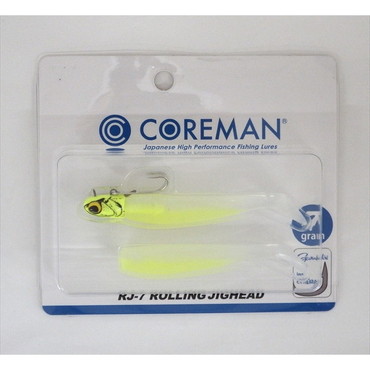 コアマン ワーム RJ-7 ローリングジグヘッド #065 チャートヘッド/チャートパール