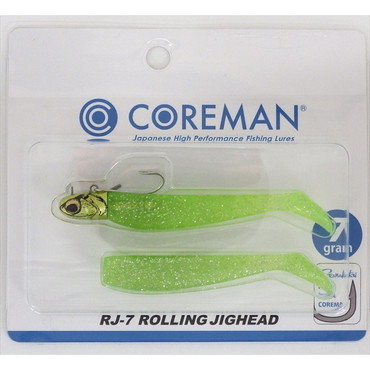 コアマン ワーム RJ-7 ローリングジグヘッド #067 ライムヘッド/ライムチャート