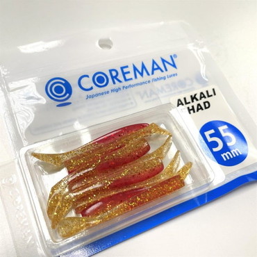 コアマン ワーム アルカリシャッド 55mm #057 アカキン