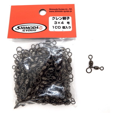 アマノ釣具 サルカン クレン親子サルカン ブラック100入3×4