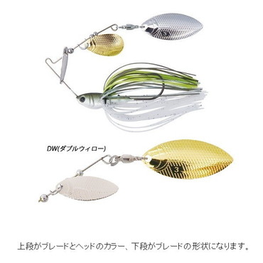 ボトムアップ スピナーベイト バズベイト チビーブル 1/4oz. DW S424セクシーホワイト