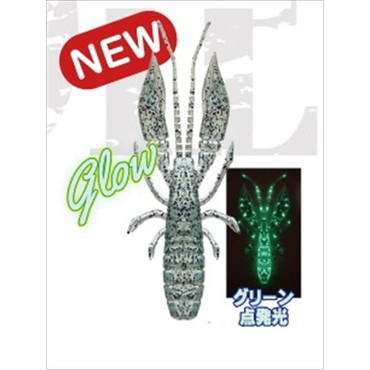 ルーディーズ ワーム ハタ喰い.蝦 3.0インチ ちらつきグローマスカット